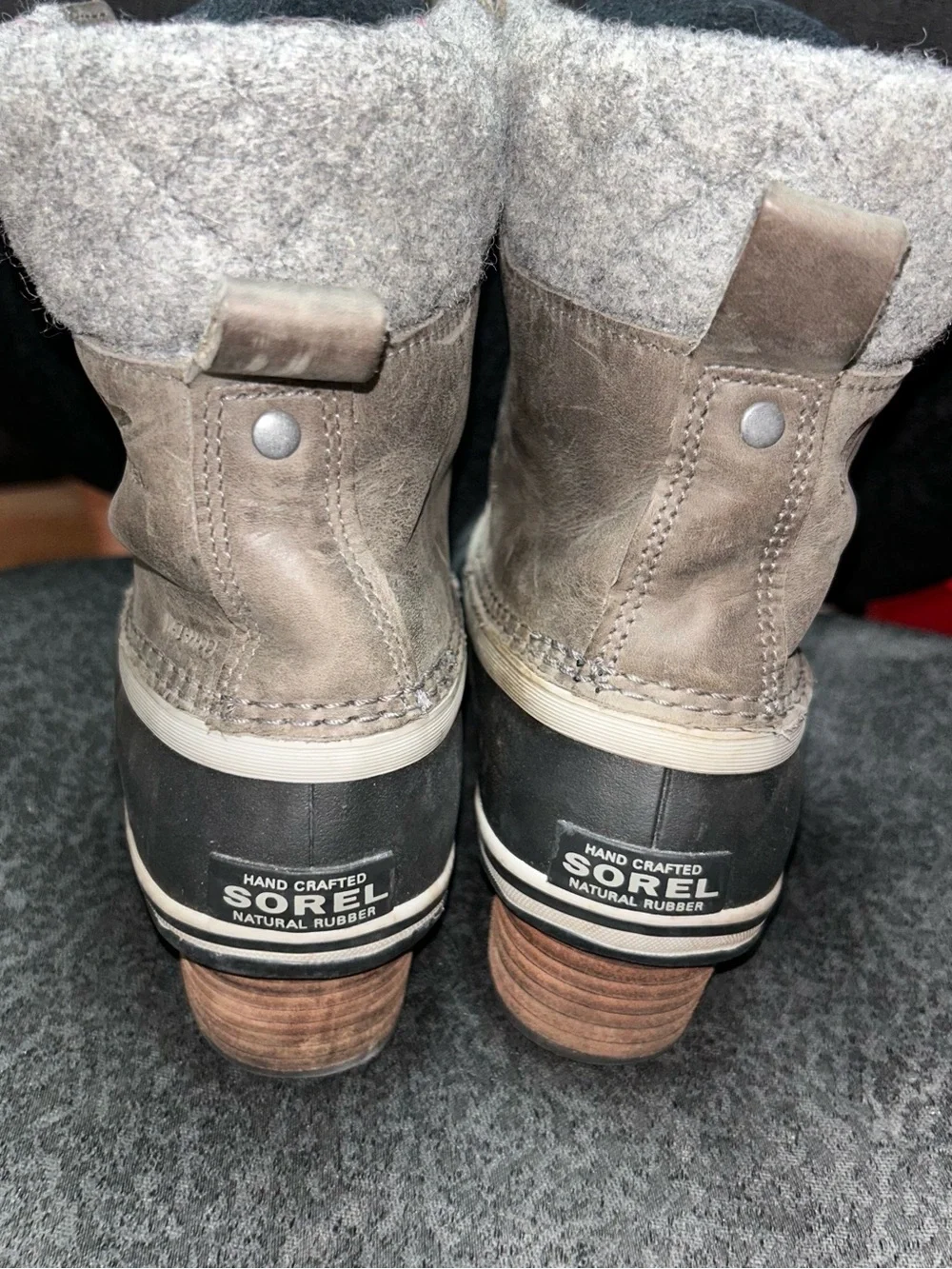 Sorel Women's Lace-Up Wool-Blend Ankle Boots in Olive and Charcoal